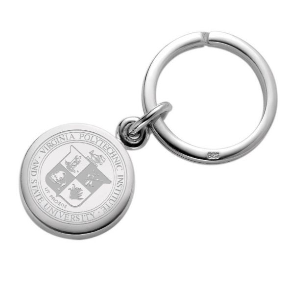 Virginia Tech Sterling Silver Insignia Key Ring - Image 1