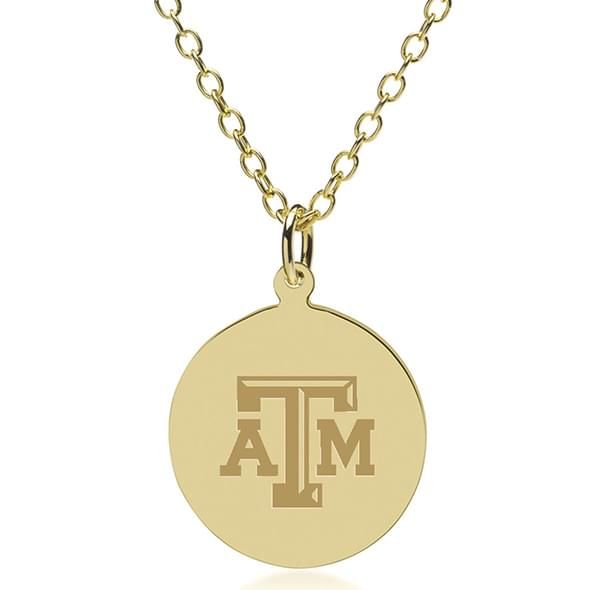 Texas A&M University 18K Gold Pendant & Chain - Image 1