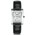 ADPi Women's Mother of Pearl Quad Watch with Diamonds & Leather Strap - Image 1