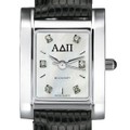 ADPi Women's Mother of Pearl Quad Watch with Diamonds & Leather Strap - Image 2