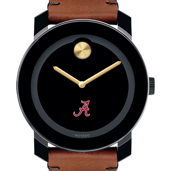 Alabama Men's Movado BOLD with Brown Leather Strap