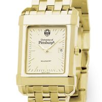 Pittsburgh Men's Gold Quad Watch with Bracelet