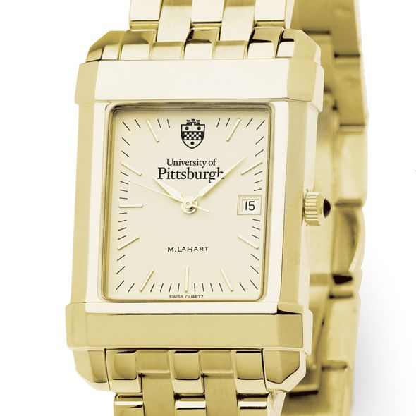 Pittsburgh Men's Gold Quad Watch with Bracelet - Image 1