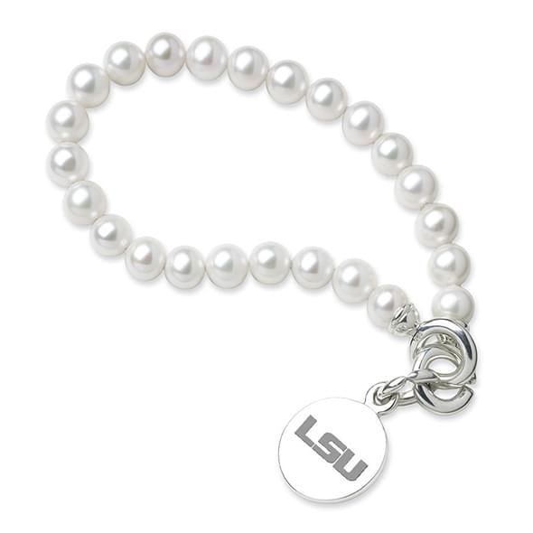LSU Pearl Bracelet with Sterling Silver Charm - Image 1
