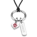 Boston College Silk Necklace with Enamel Charm & Sterling Silver Tag - Image 1