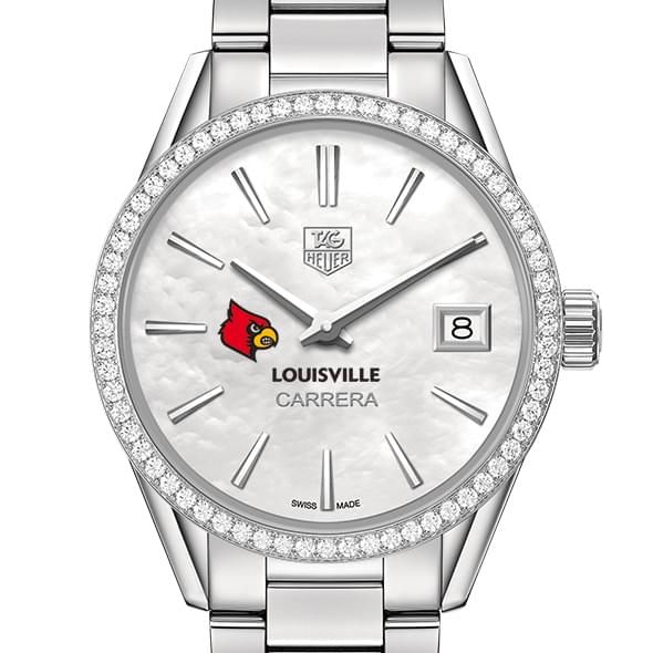 University of Louisville Women's TAG Heuer Steel Carrera with MOP Dial & Diamond Bezel