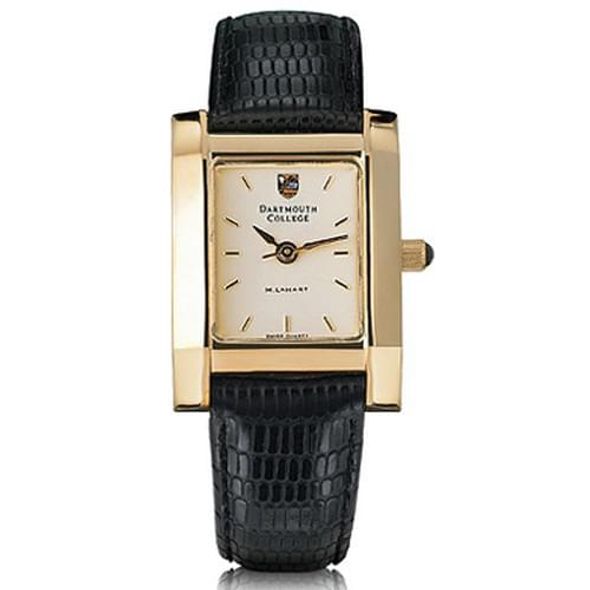 Dartmouth Women's Gold Quad Watch with Leather Strap