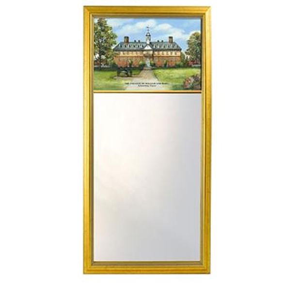 William & Mary Eglomise Mirror with Gold Frame