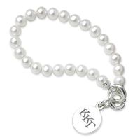 Kappa Kappa Gamma Pearl Bracelet with Sterling Silver Charm