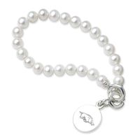 University of Arkansas Pearl Bracelet with Sterling Silver Charm