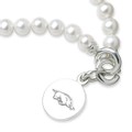 University of Arkansas Pearl Bracelet with Sterling Silver Charm - Image 2