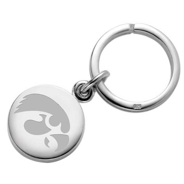 University of Iowa Sterling Silver Insignia Key Ring - Image 1