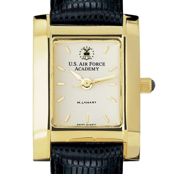 USAFA Women's Gold Quad Watch with Leather Strap