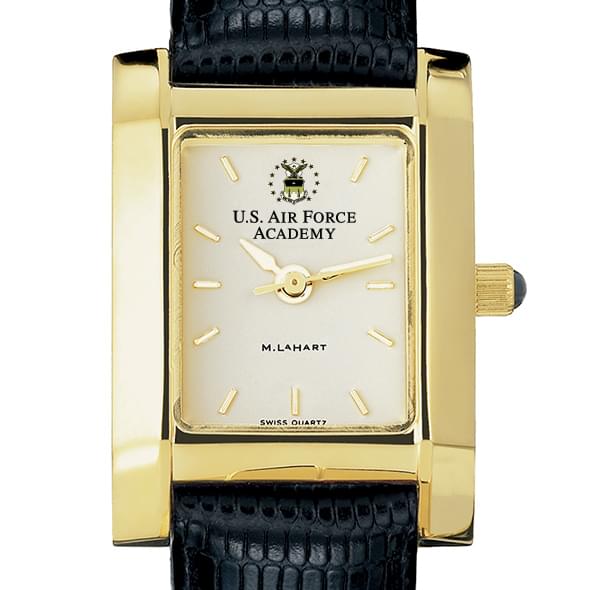 USAFA Women's Gold Quad Watch with Leather Strap