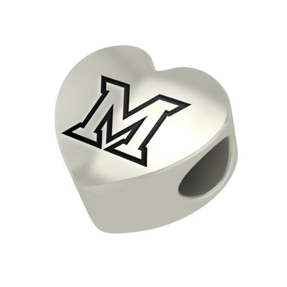 Miami University Heart Shaped Bead