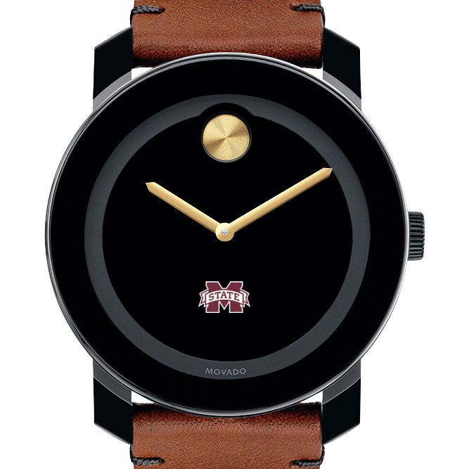 Mississippi State Men's Movado BOLD with Brown Leather Strap