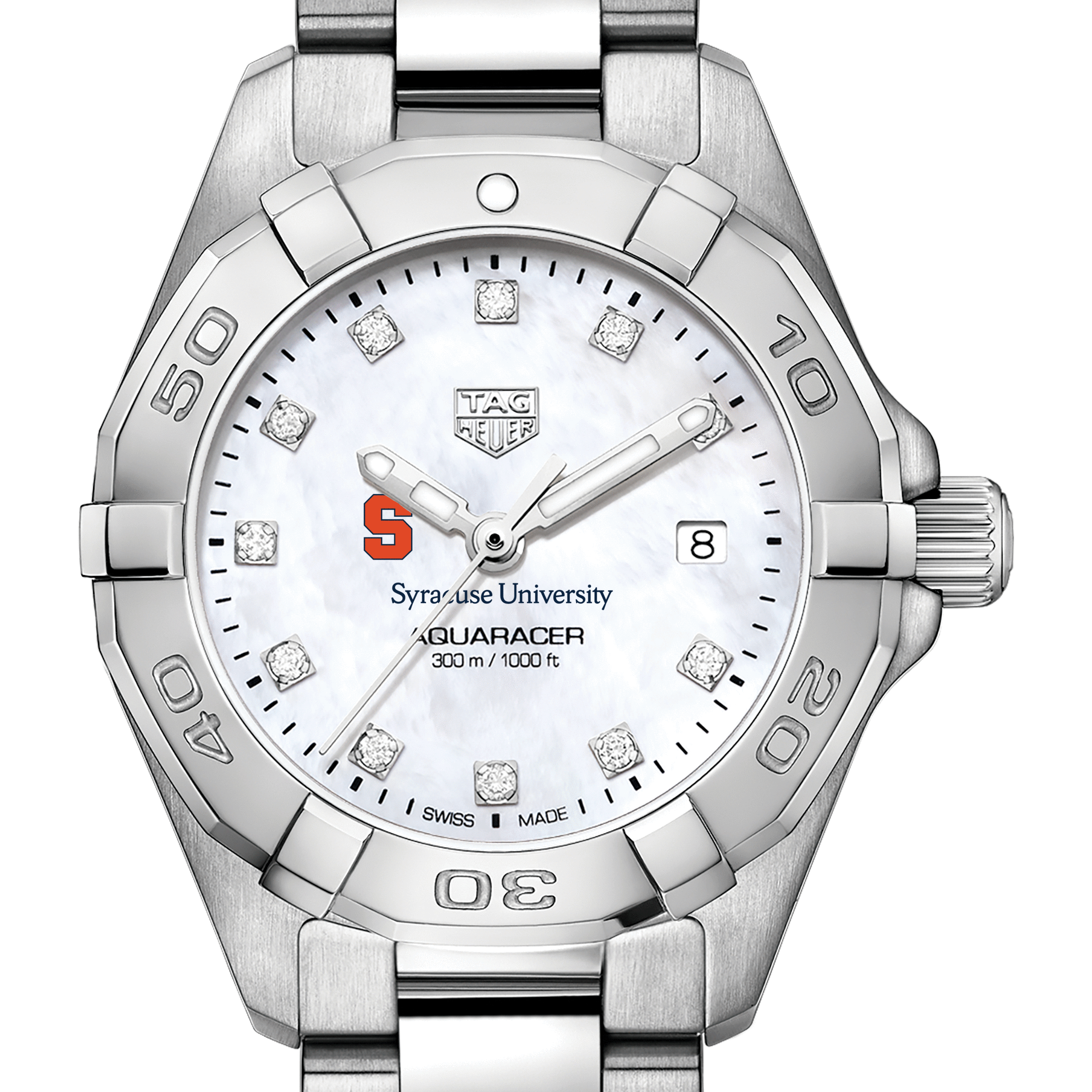 Syracuse University W's TAG Heuer Steel Aquaracer w MOP Dia Dial