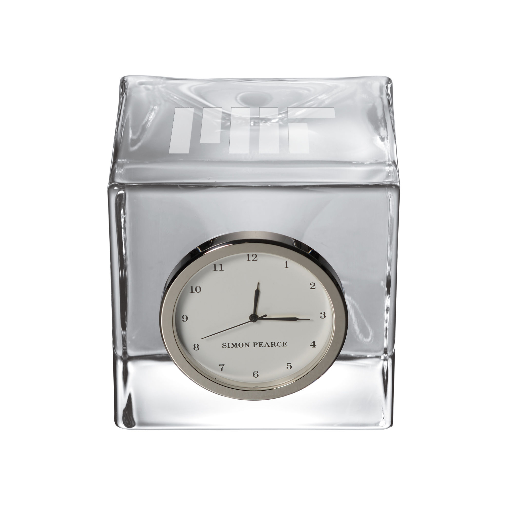 MIT Glass Desk Clock by Simon Pearce