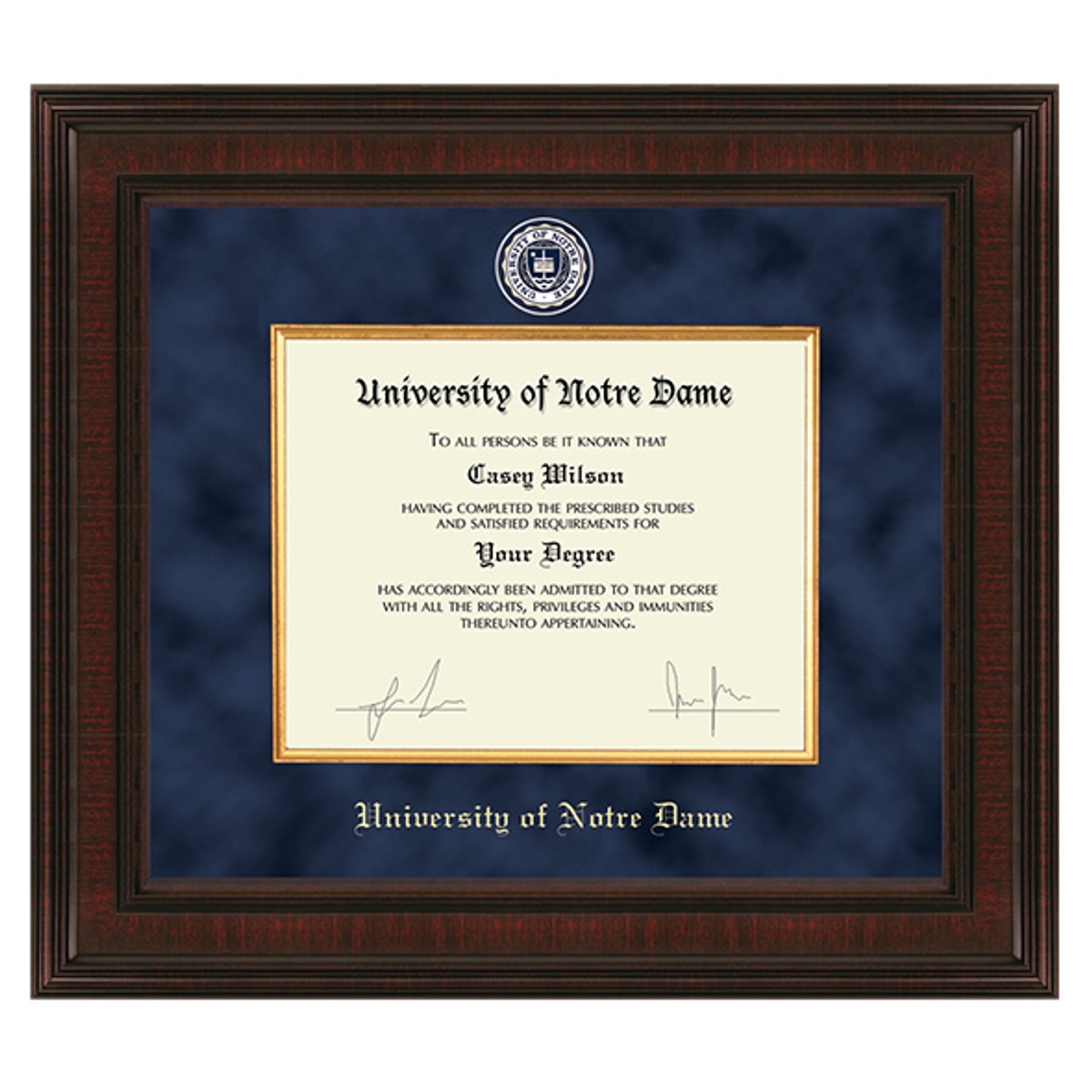 University of Notre Dame Diploma Frame - Excelsior | Graduation Gift