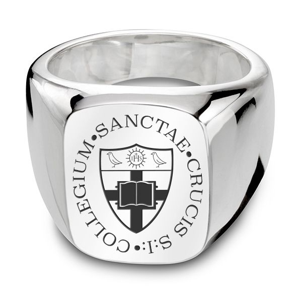 Holy Cross Sterling Silver Rectangular Cushion Ring - Image 1
