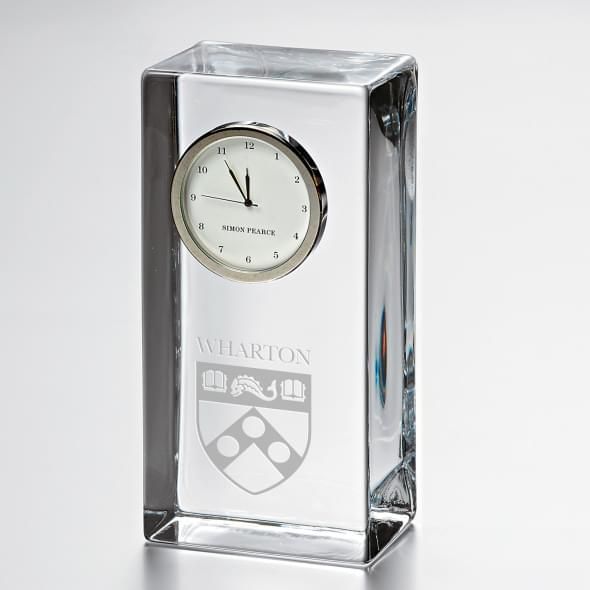 Wharton Tall Glass Desk Clock by Simon Pearce - Image 1