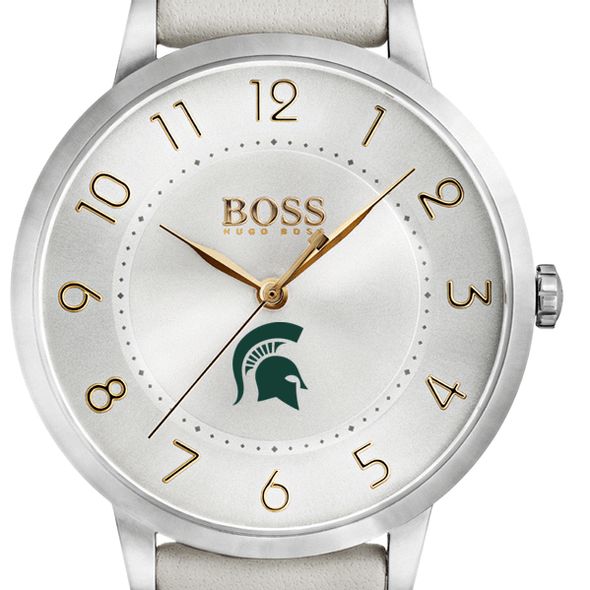 Michigan State University Women's BOSS White Leather from M.LaHart