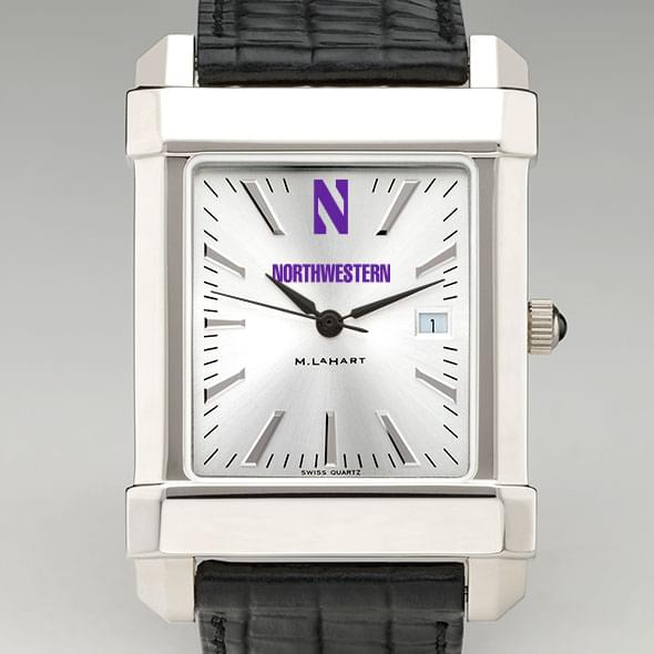 Northwestern Men's Collegiate Watch with Leather Strap