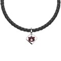 Auburn University Leather Necklace with Sterling Silver Tag - Image 1