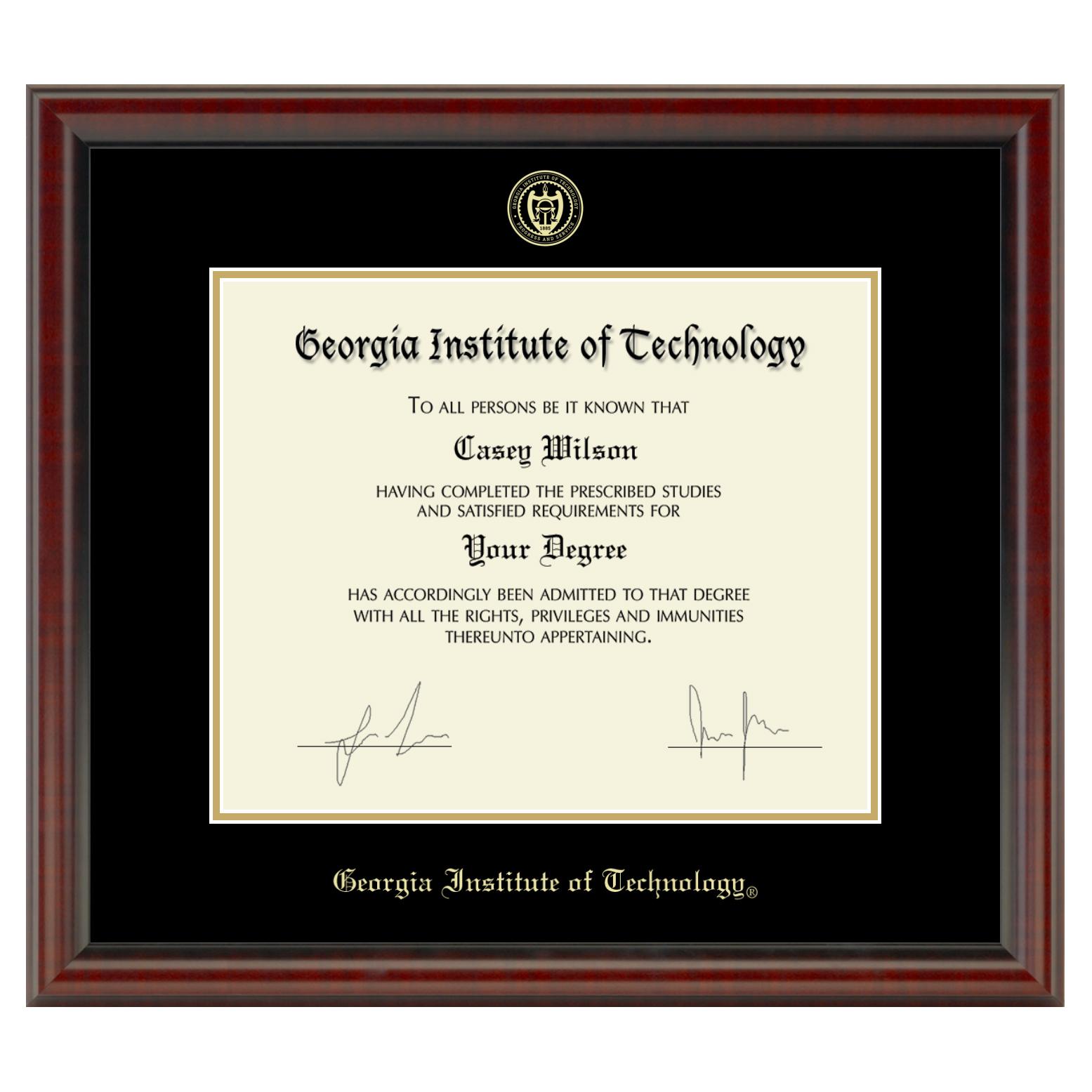 Georgia Tech Diploma Frame, the Fidelitas