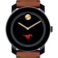 Southern Methodist University Men's Movado BOLD with Brown Leather Strap