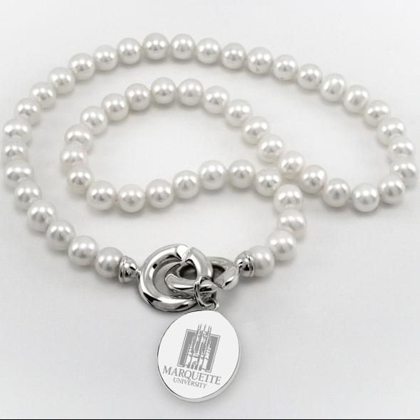 Marquette Pearl Necklace with Sterling Silver Charm - Image 1
