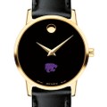 Kansas State Women's Movado Gold Museum Classic Leather - Image 1