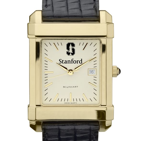 Stanford Men's Gold Quad with Leather Strap - Image 1