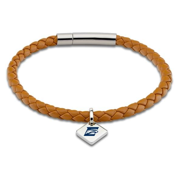 Emory Leather Bracelet with Sterling Silver Tag - Saddle