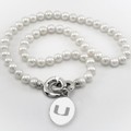 University of Miami Pearl Necklace with Sterling Silver Charm - Image 1
