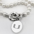 University of Miami Pearl Necklace with Sterling Silver Charm - Image 2