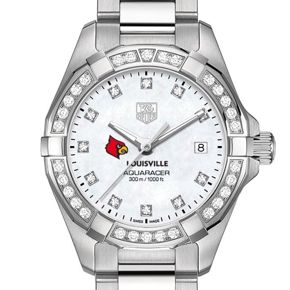 University of Louisville W's TAG Heuer Steel Aquaracer with MOP Dia Dial & Bezel