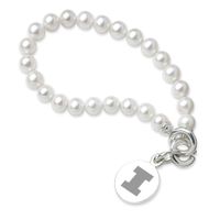 University of Illinois Pearl Bracelet with Sterling Silver Charm