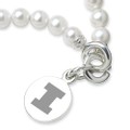 University of Illinois Pearl Bracelet with Sterling Silver Charm - Image 2