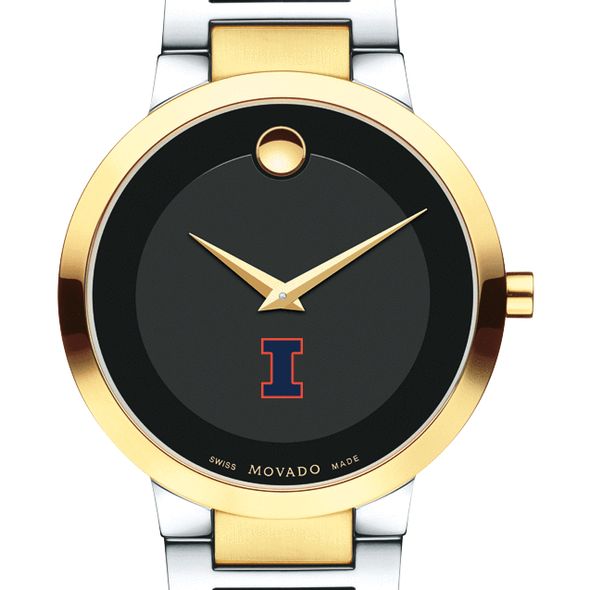 University of Illinois Men's Movado Two-Tone Modern Classic Museum with Bracelet