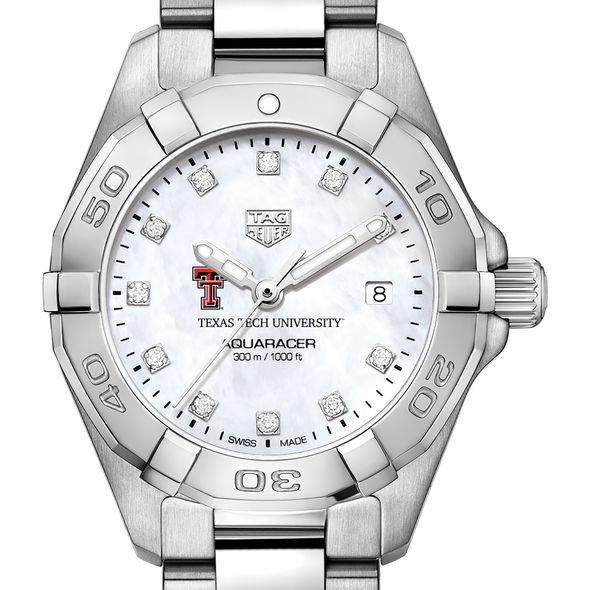 Texas Tech W's TAG Heuer Steel Aquaracer w MOP Dia Dial