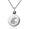 Washington State University Necklace with Charm in Sterling Silver - Image 1