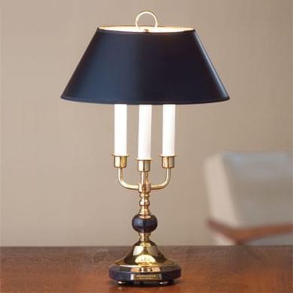Brass and Marble Lamp with Blank Shade - Image 1