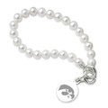 University of Iowa Pearl Bracelet with Sterling Silver Charm - Image 1