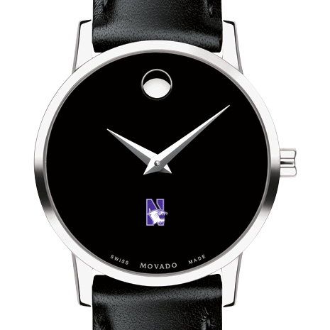Northwestern Women's Movado Museum with Leather Strap