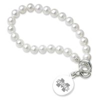 Mississippi State Pearl Bracelet with Sterling Silver Charm