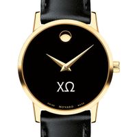 Chi Omega Women's Movado Gold Museum Classic Leather