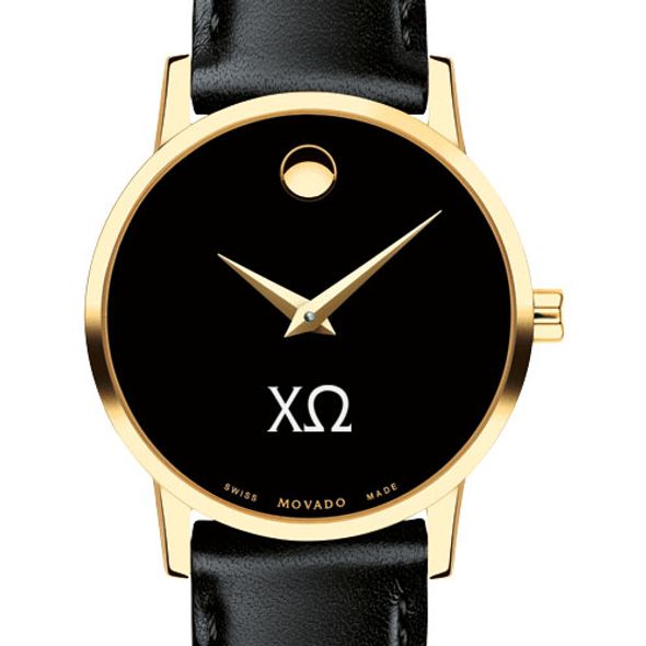 Chi Omega Women's Movado Gold Museum Classic Leather - Image 1