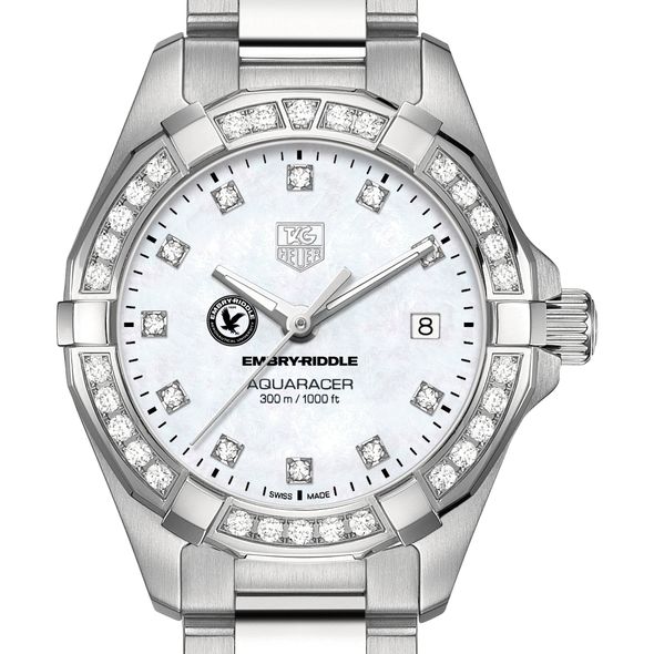 Embry-Riddle W's TAG Heuer Steel Aquaracer with MOP Dia Dial & Bezel