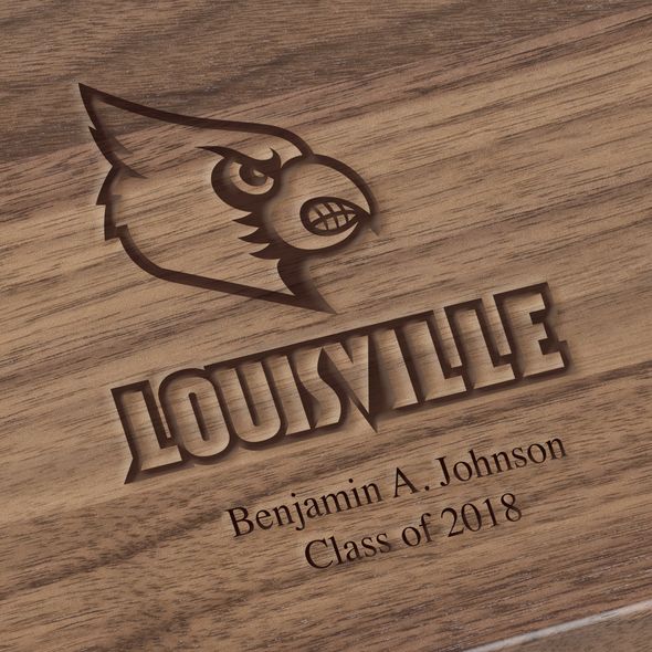 University Of Louisville Solid Walnut Desk Box Graduation Gift